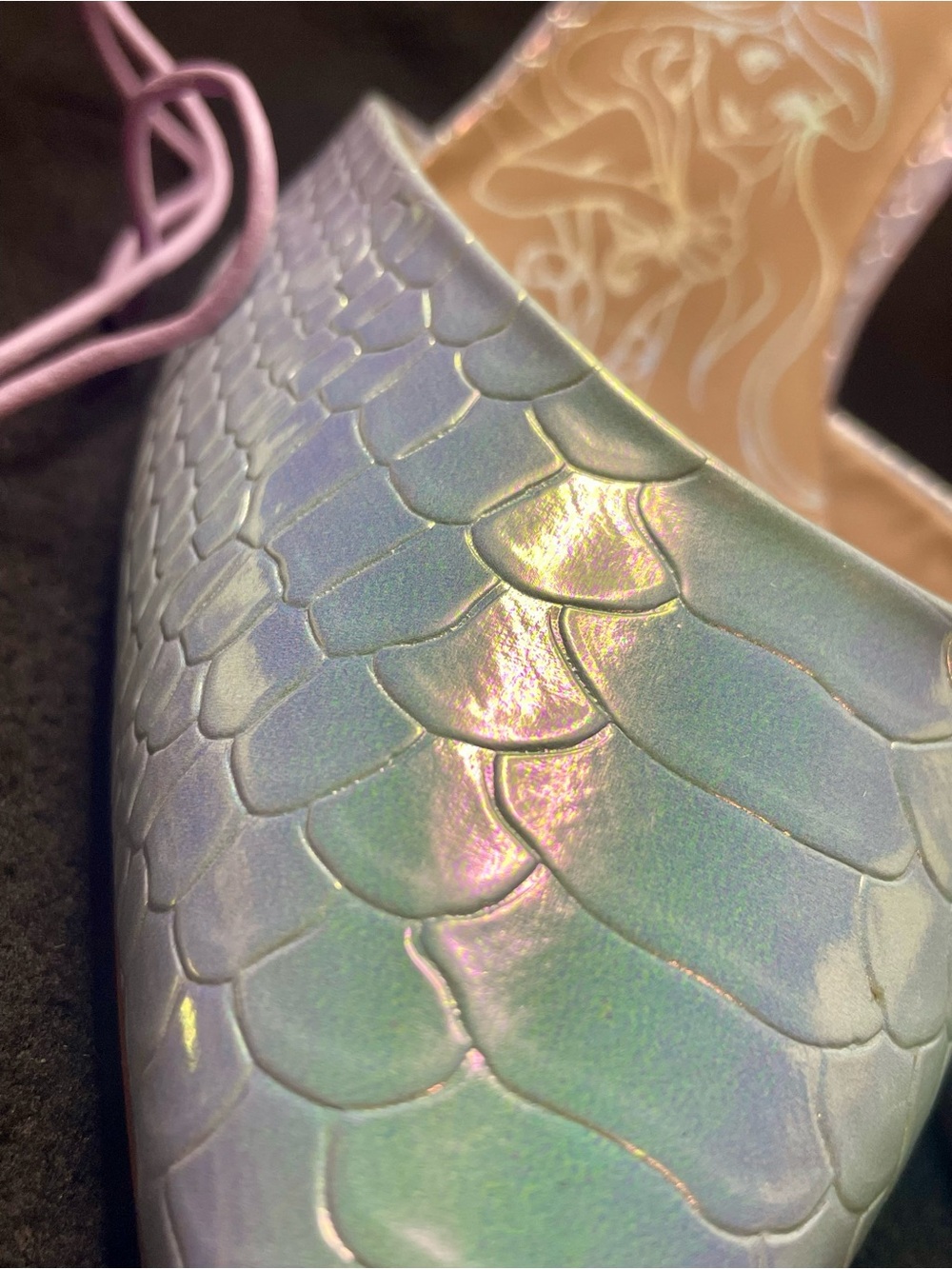 *RARE* Ariel Pastel Pointed Toe Heels with Mermaid Pearl Ankle Straps - Women - Picture 6 of 11